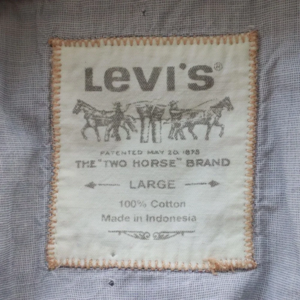 Levi's Shirt Mens Large Western Cowboy Rodeo Pearl Snap‎ Light Blue Long Sleeve